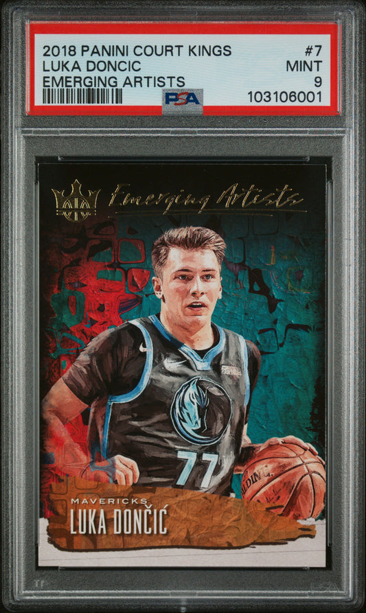 2018 Panini Court Kings Emerging Artists Emerging Artists Luka Doncic 9 PSA #7