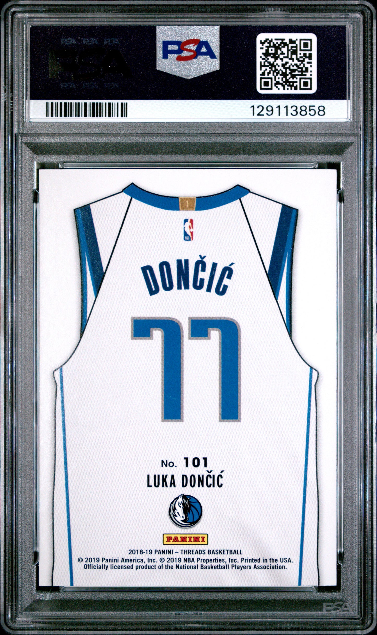 2018 Panini Threads Premium Luka Doncic 8 PSA #101