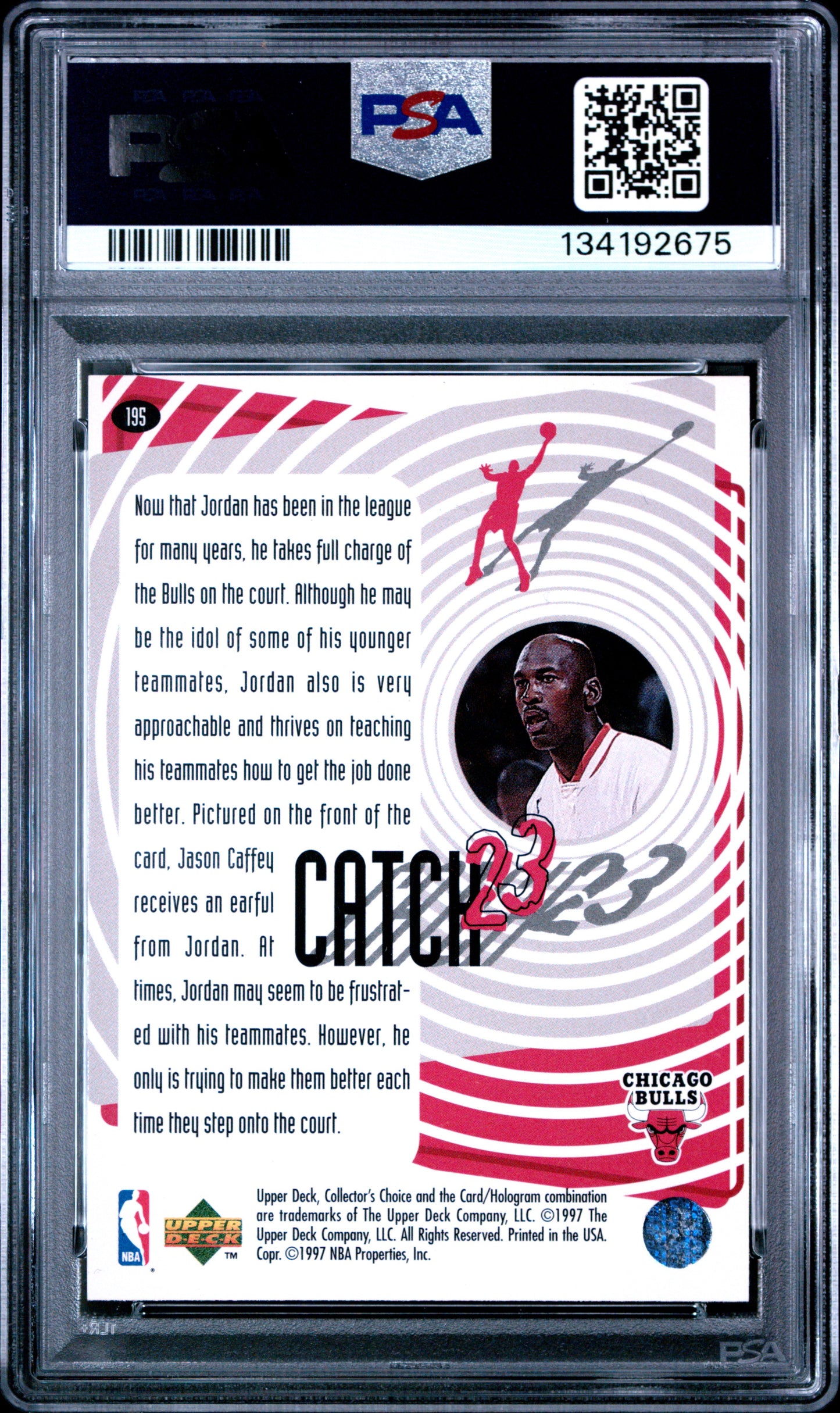 1997 Collector'S Choice Catch 23-Natural Born Ldr Michael Jordan 9 PSA #195