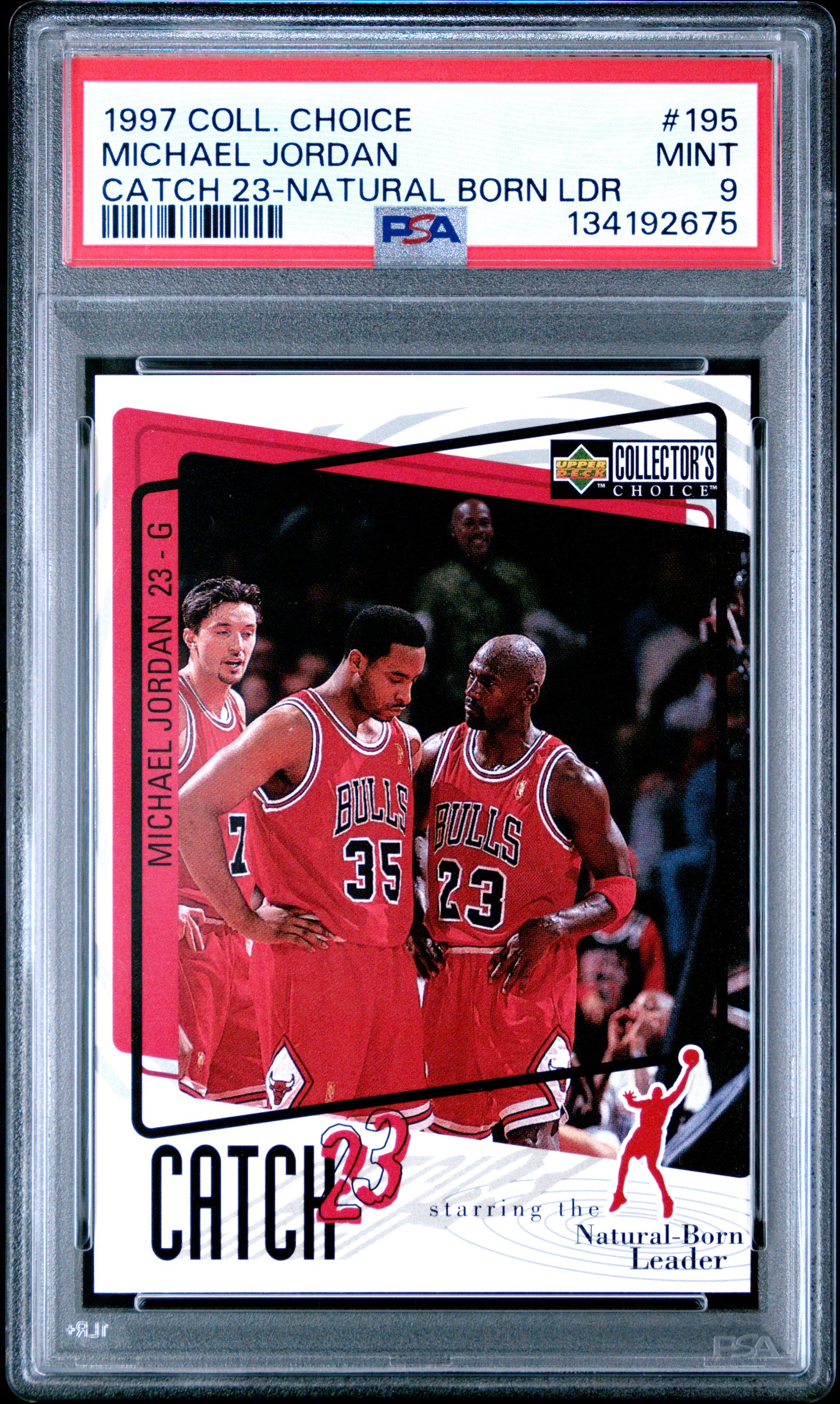 1997 Collector'S Choice Catch 23-Natural Born Ldr Michael Jordan 9 PSA #195