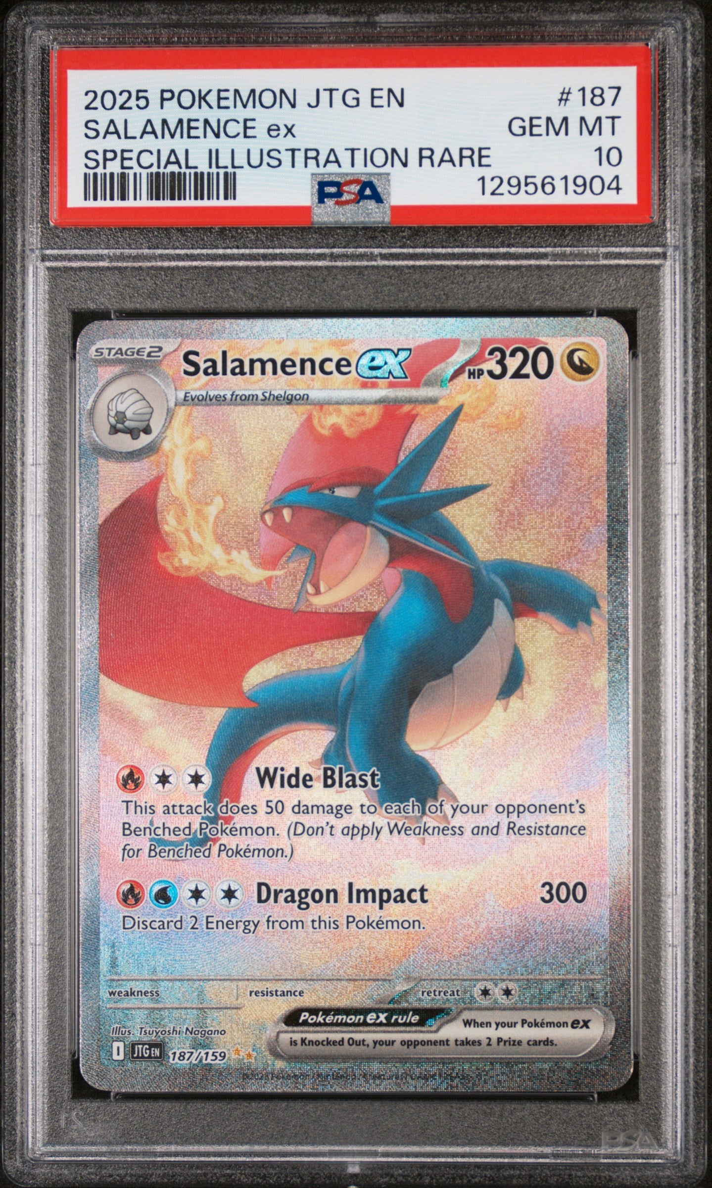 2025 Pokemon Journey Together Special Illustration Rare Salamence Ex 10 PSA #187