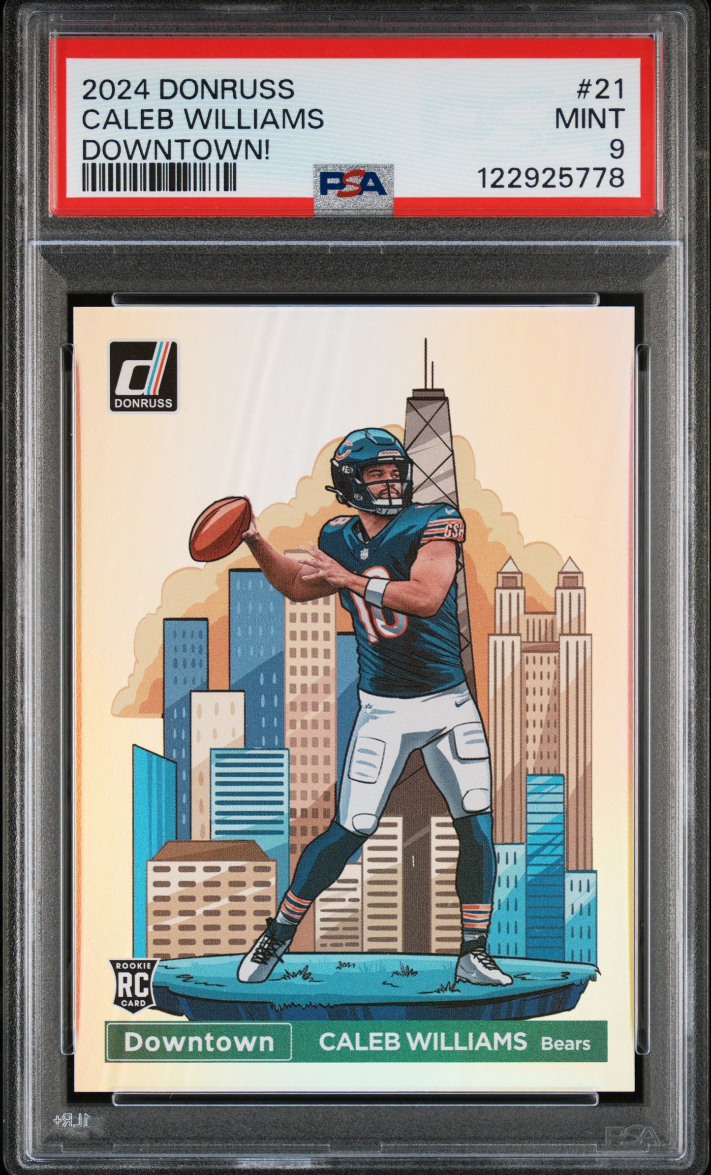 2024 Panini Donruss Downtown! Caleb Williams 9 PSA #21