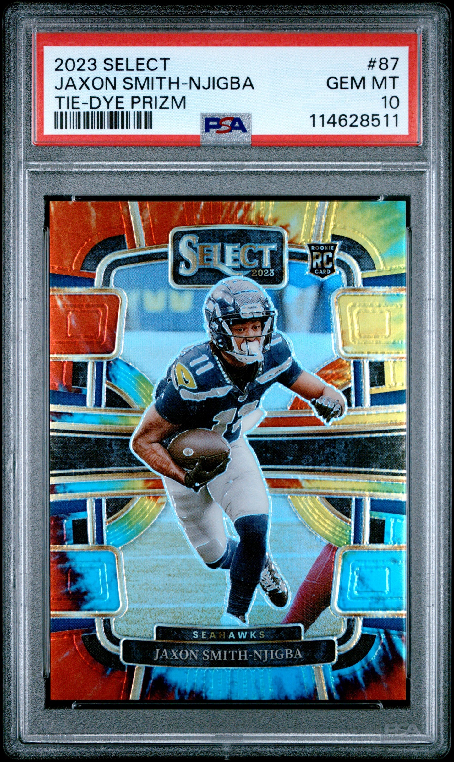 2023 Panini Select Tie-Dye Prizm Rookie Jaxon Smith-Njigba 10 PSA #87