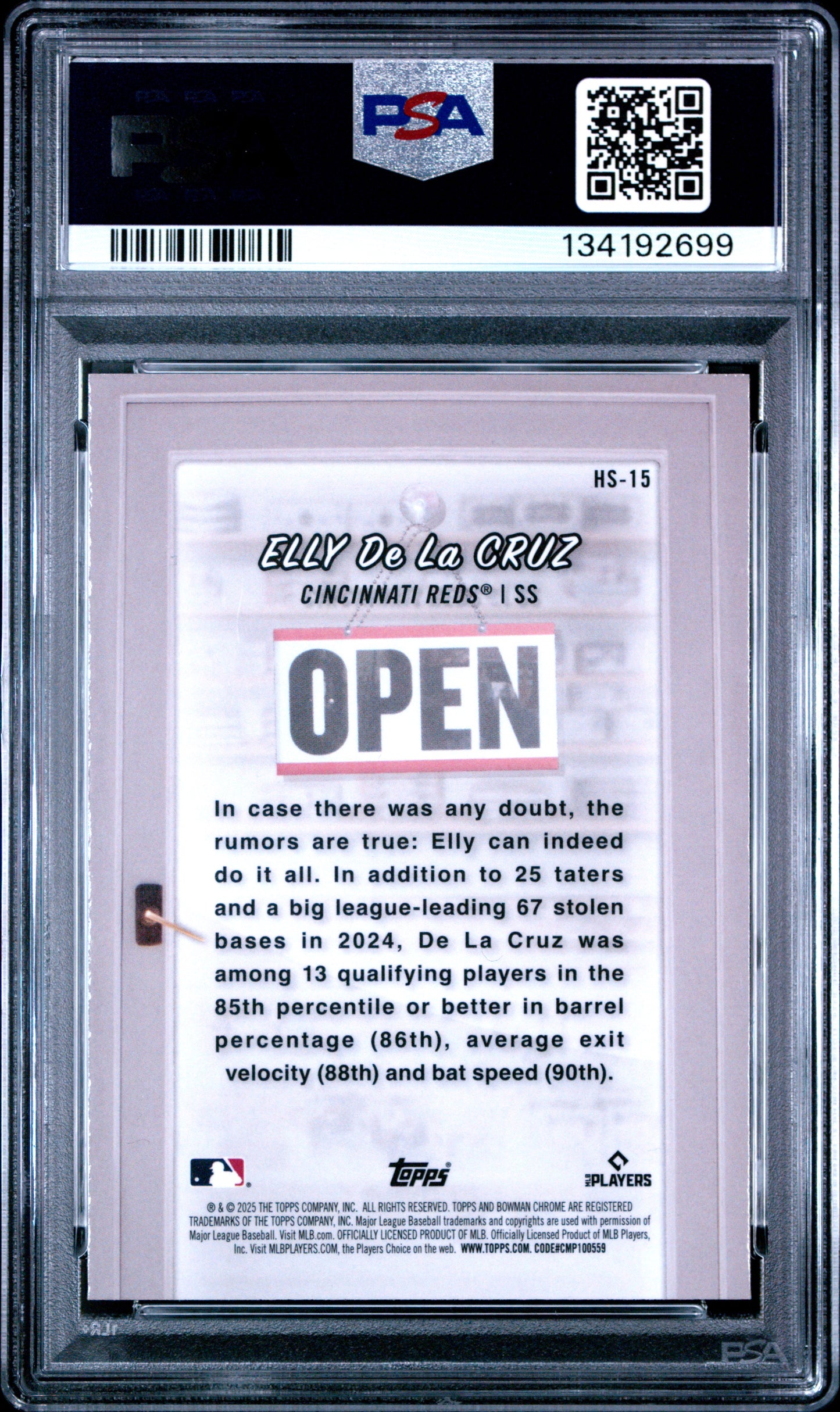 2025 Bowman Hobby Stars Elly De La Cruz 7 PSA #HS15