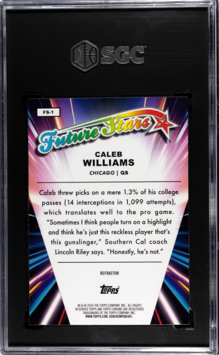 2024 Topps Chrome Future Stars Refractor Caleb Williams 10 SGC #FS-1