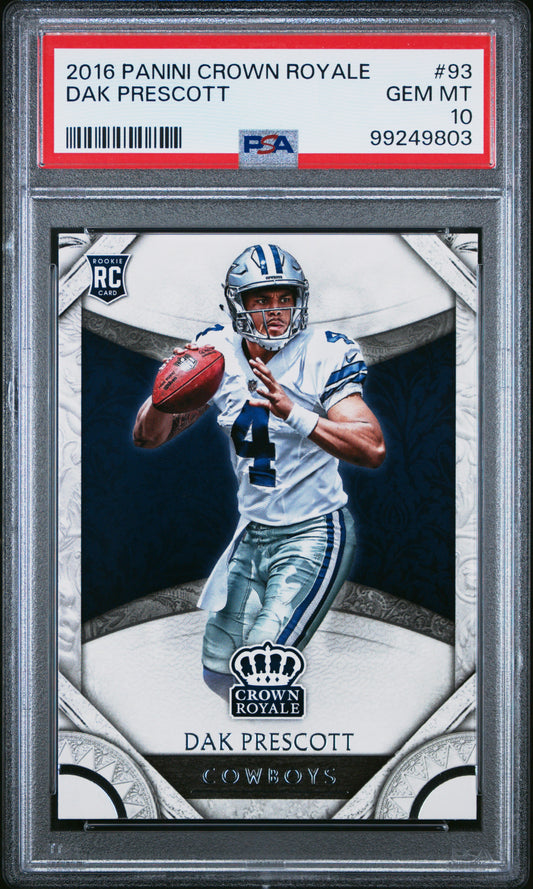 2016 Panini Crown Royale Dak Prescott 10 PSA #93