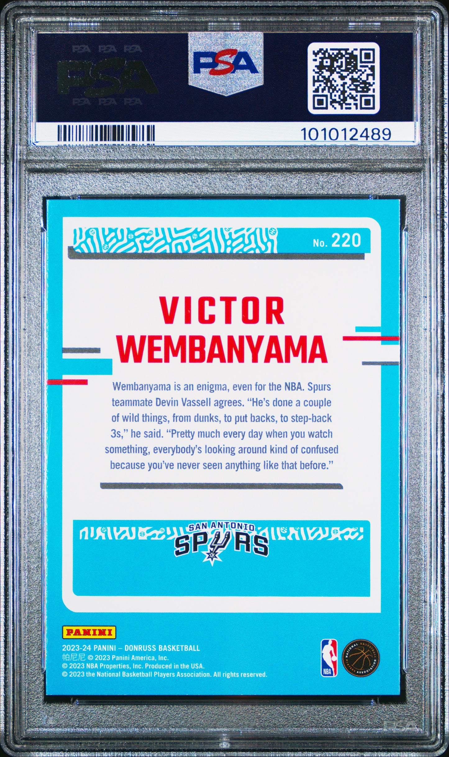 2023 Panini Donruss Victor Wembanyama 9 PSA #220