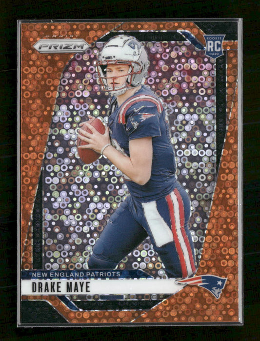 2024 Panini Prizm - Orange Disco Prizm Drake Maye Rookie #329