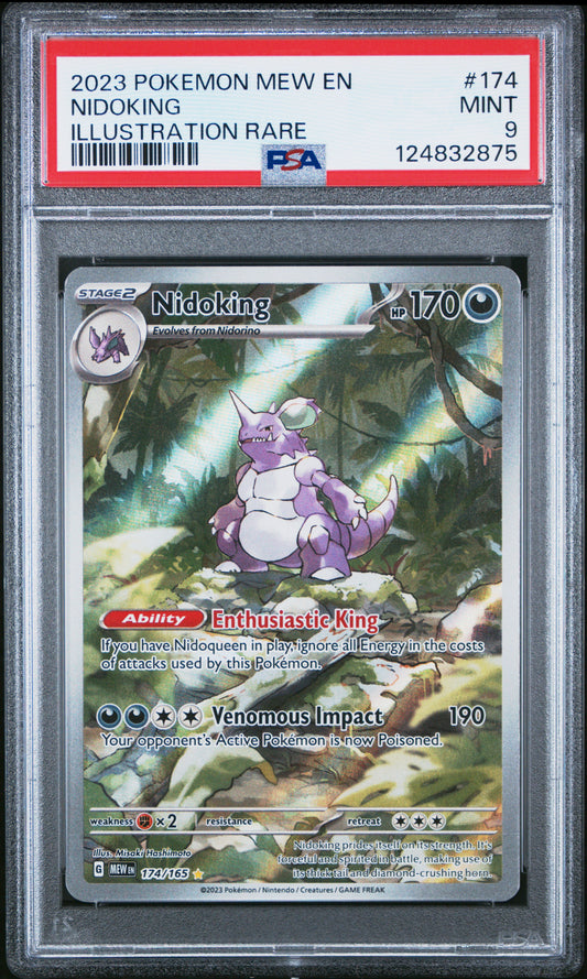 2023 Pokemon Mew En-151 Illustration Rare Nidoking 9 PSA #174