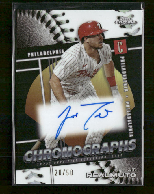 2025 Topps Chrome Chromographs J.T. Realmuto #/50 Auto #CHR-JR