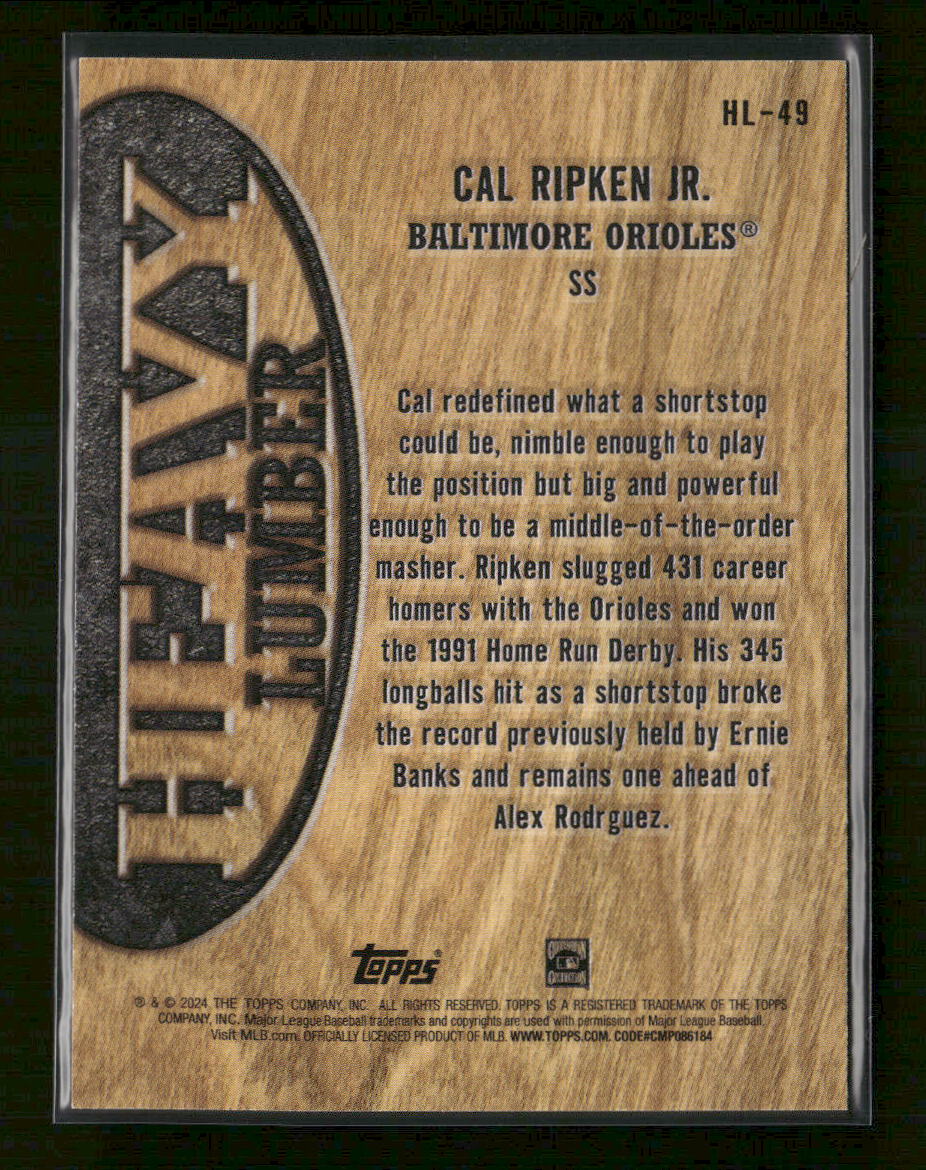 2024 Topps Update Heavy Lumber Cal Ripken Jr. #HL-49