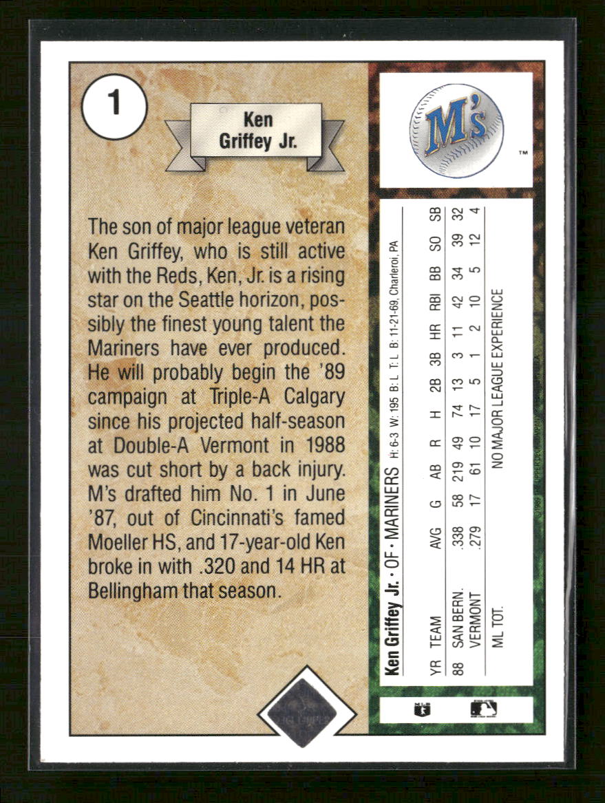 1989 Upper Deck Ken Griffey Jr. Rookie #1