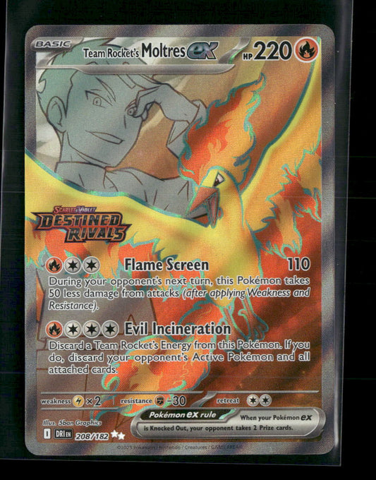 SV10: Destined Rivals (Stamped) Team Rocket's Moltres ex #208/182