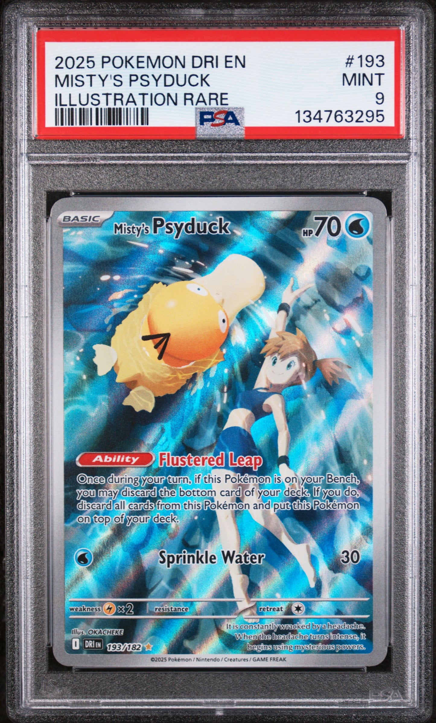 2025 Pokemon Dri En-Destined Rivals Illustration Rare Misty'S Psyduck 9 PSA #193