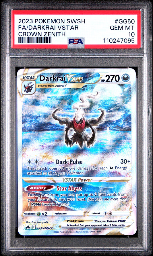Sword And Shield Crown Zenith Crown Zenith Fa/Darkrai Vstar 10 PSA #GG50