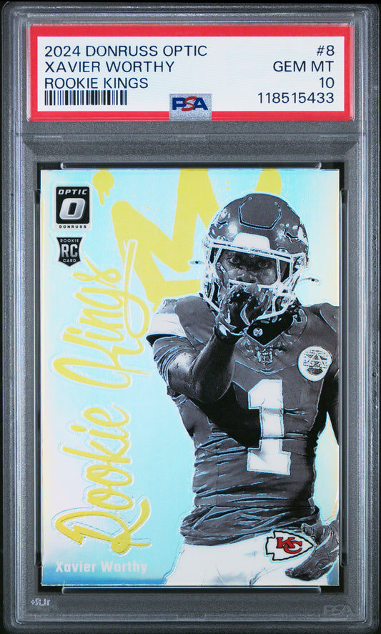 2024 Panini Donruss Optic Rookie Kings Xavier Worthy 10 PSA #8