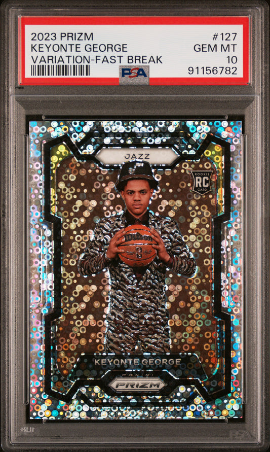 2023 Panini Prizm Variation-Fast Break Keyonte George 10 PSA #127