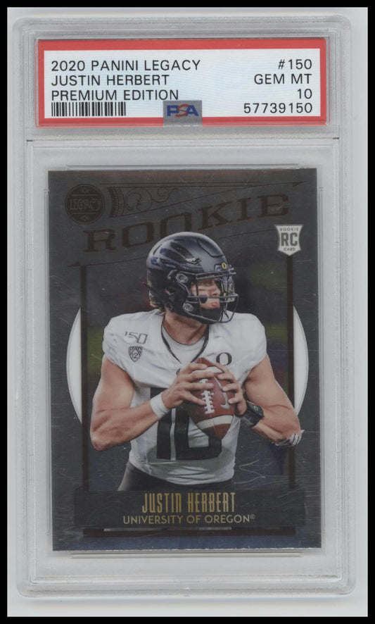 2020 Panini Legacy Premium Edition Justin Herbert 10 PSA #150