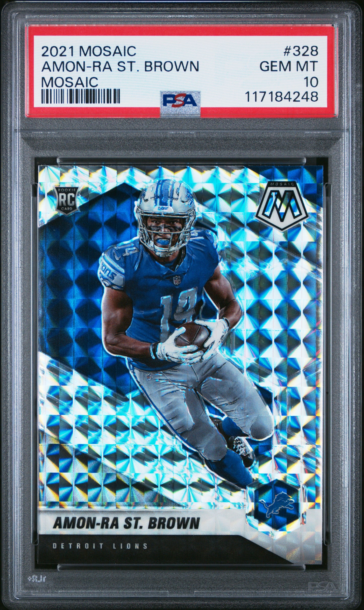 2021 Panini Mosaic Mosaic Amon-Ra St. Brown 10 PSA #328