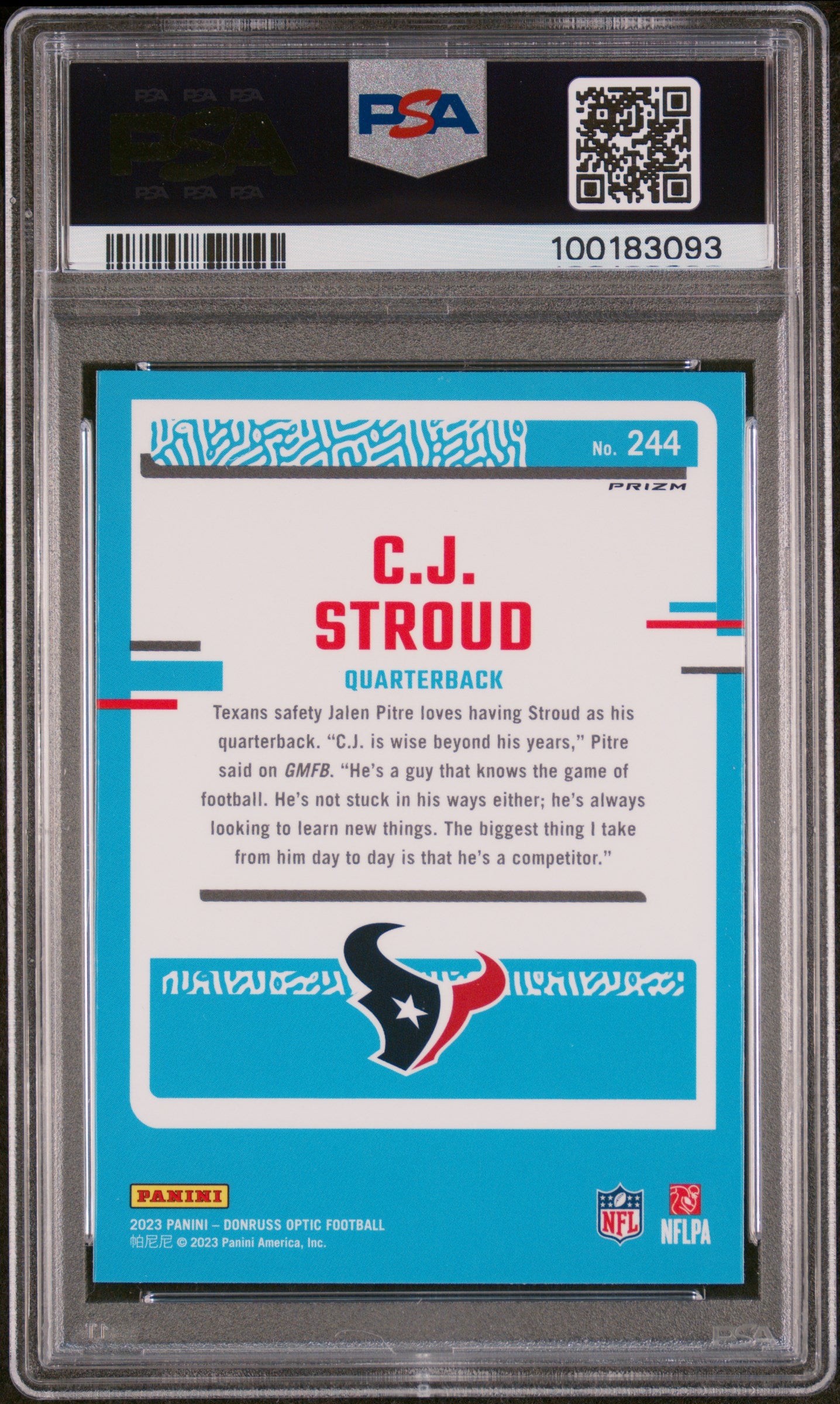 2023 Panini Donruss Optic Stars Cj Stroud 10 PSA #244