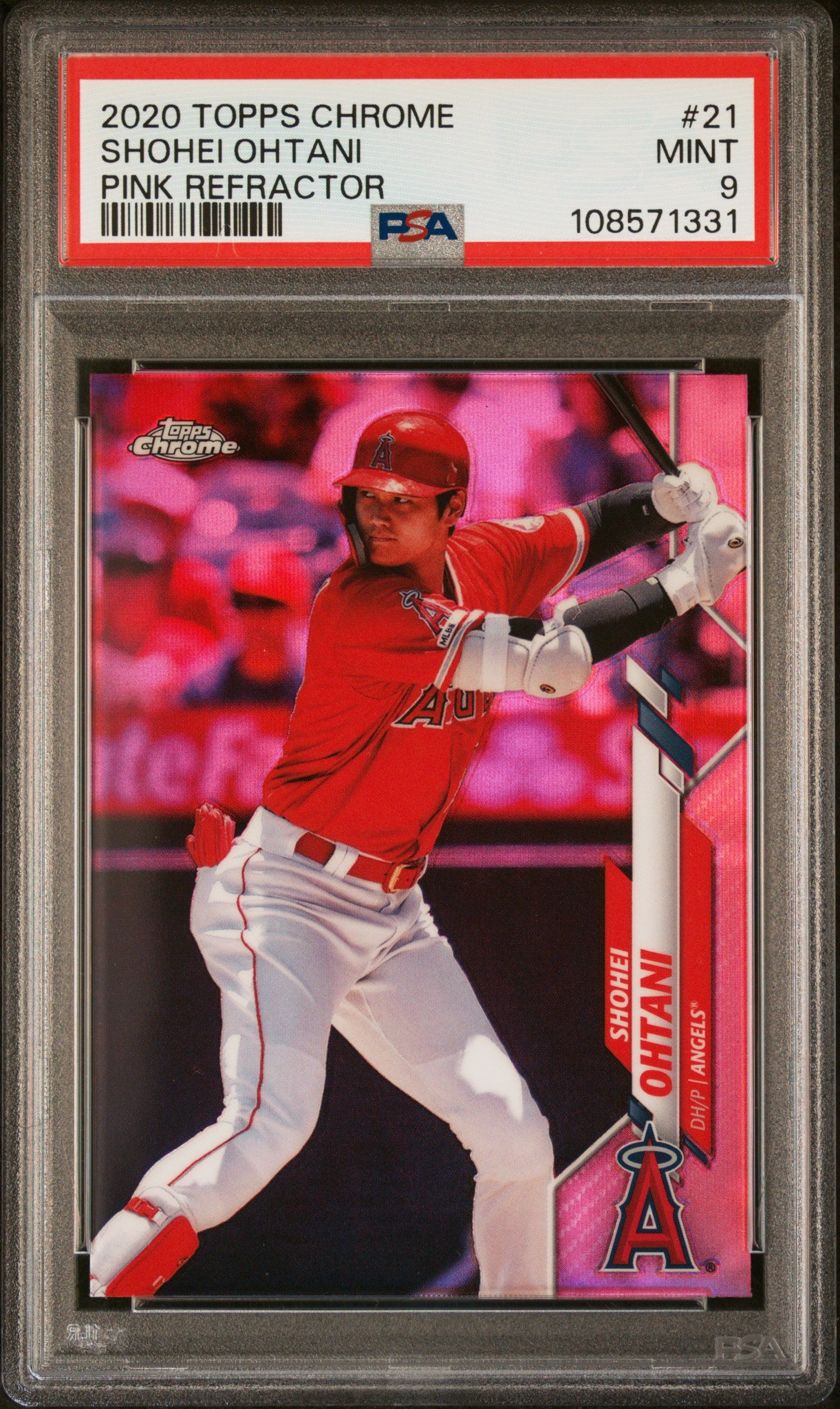 2020 Topps Chrome Pink Refractor Shohei Ohtani 9 PSA #21