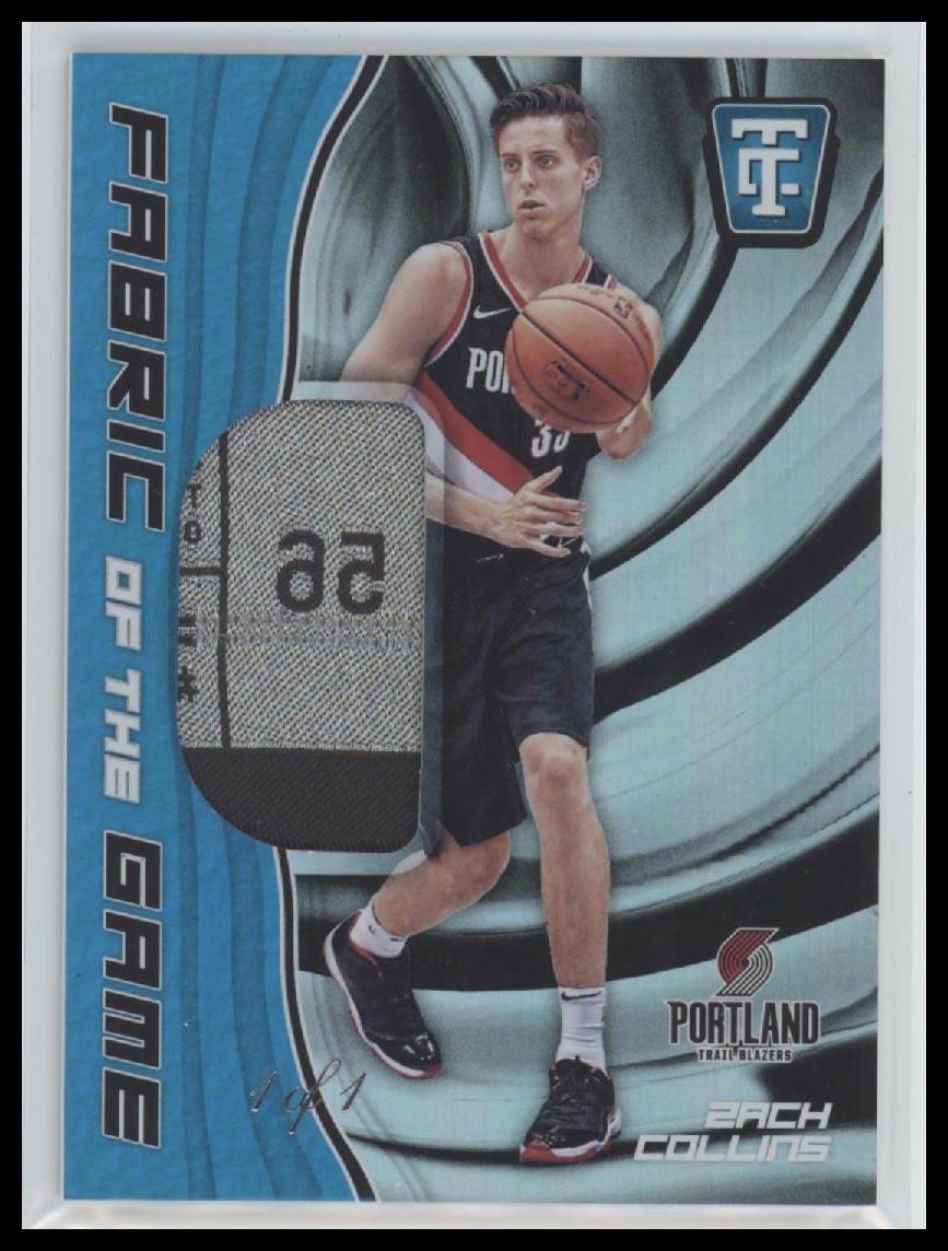 2017-18 Panini Certified Fabric Game Rookies Holo Blue Zach Collins #/1 #FR-ZCL