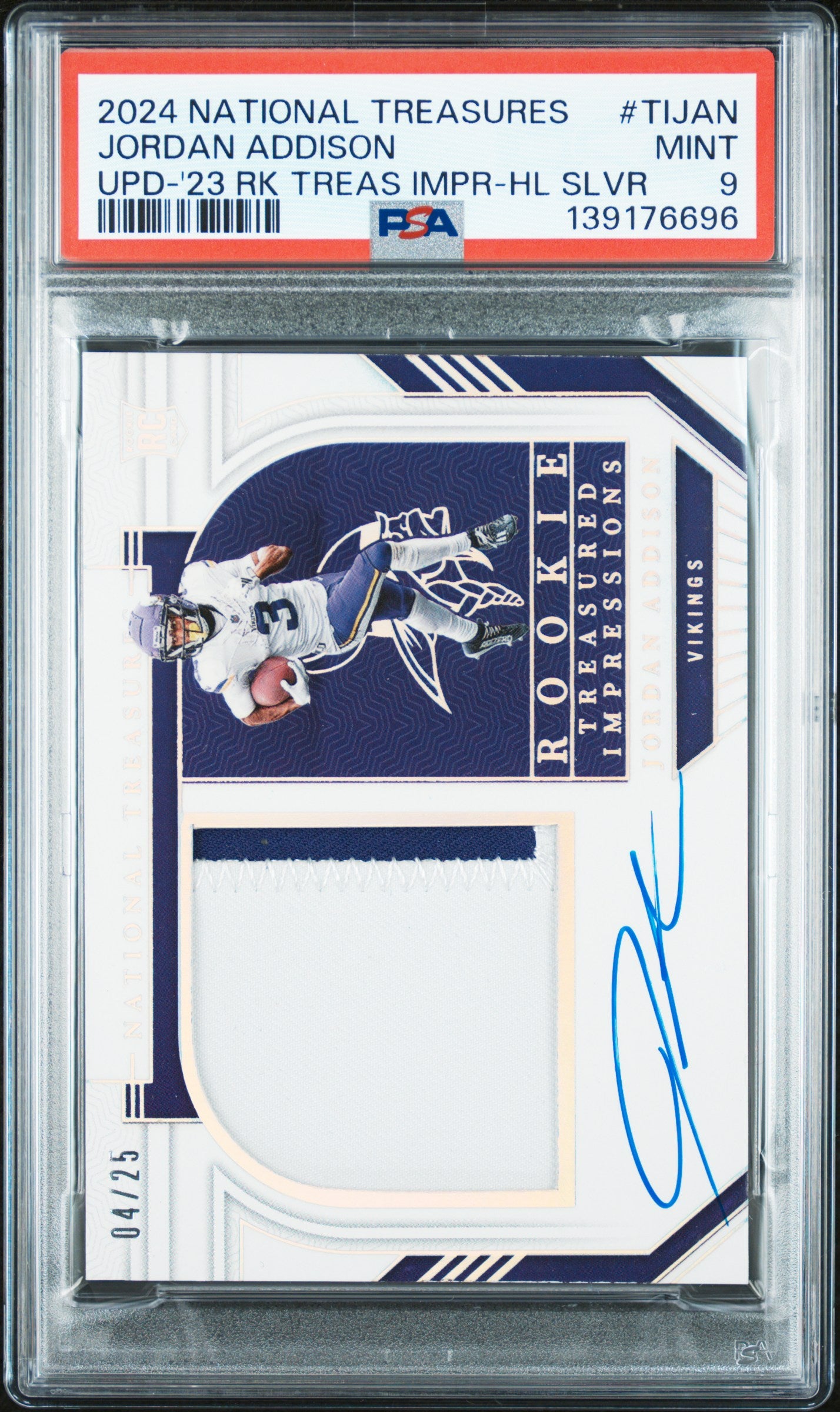 2024 Panini National Treasures Update-'23 Jordan Addison 9 PSA #TIJAN