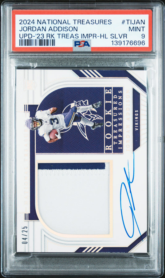 2024 Panini National Treasures Update-'23 Jordan Addison 9 PSA #TIJAN