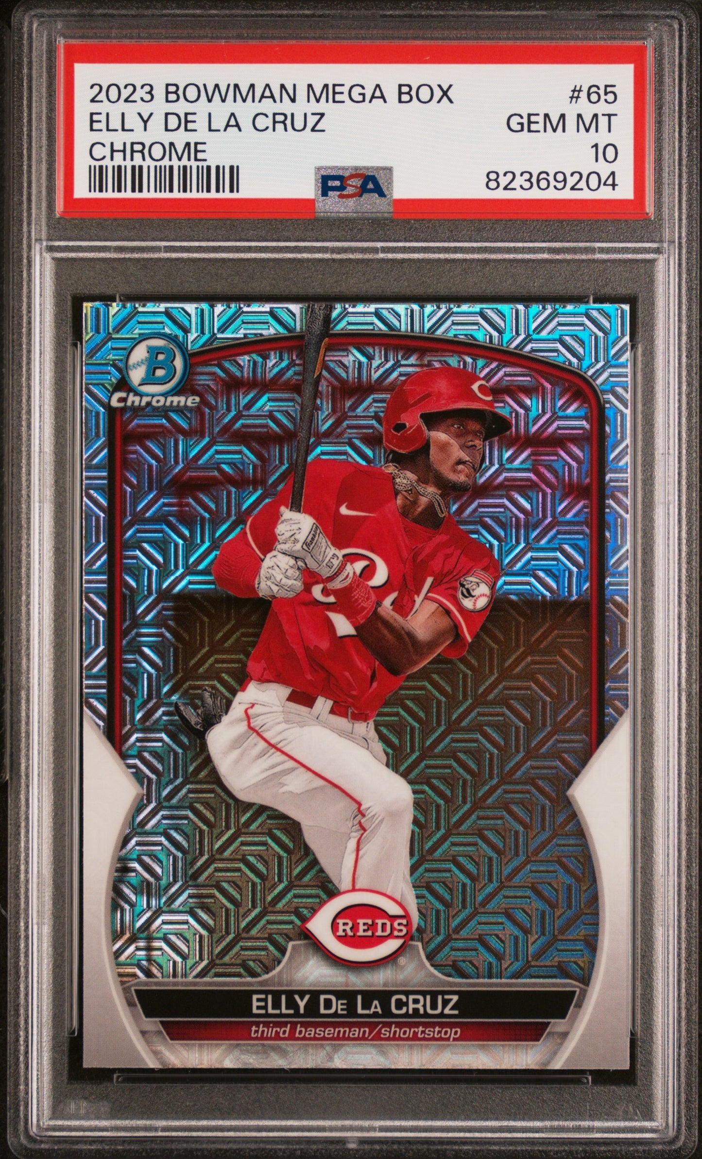 2023 Bowman Mega Box Chrome Chrome Elly De La Cruz 10 PSA #65