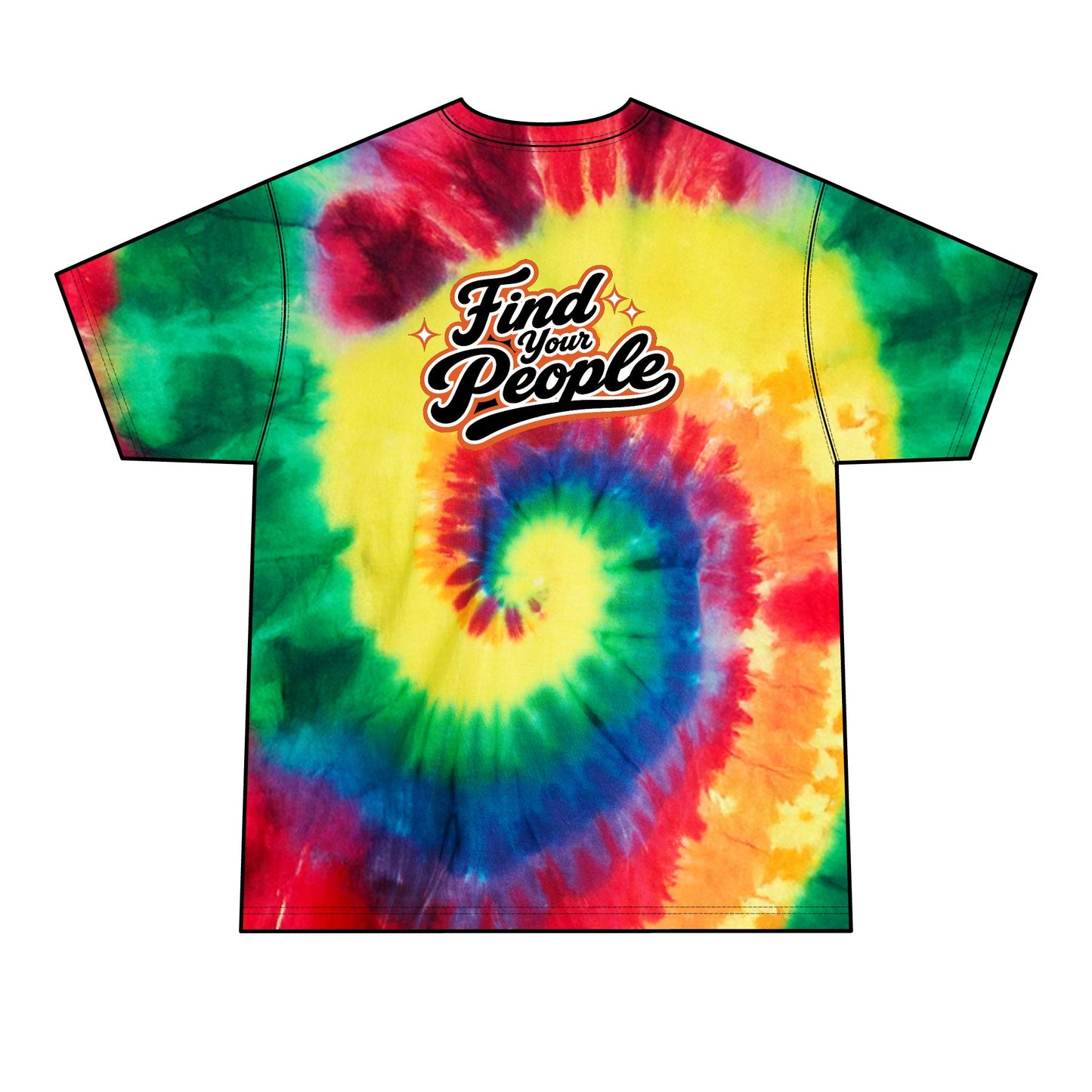 Tie-Dye T-Shirt — "Find Your People" Graphic Tee (ORB Trading Cards Logo)