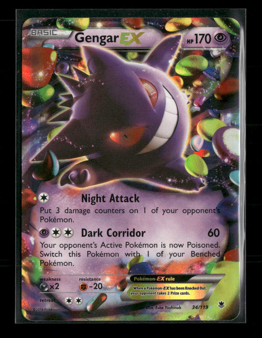 XY - Phantom Forces Gengar EX #34/119 *Crease on back corner*