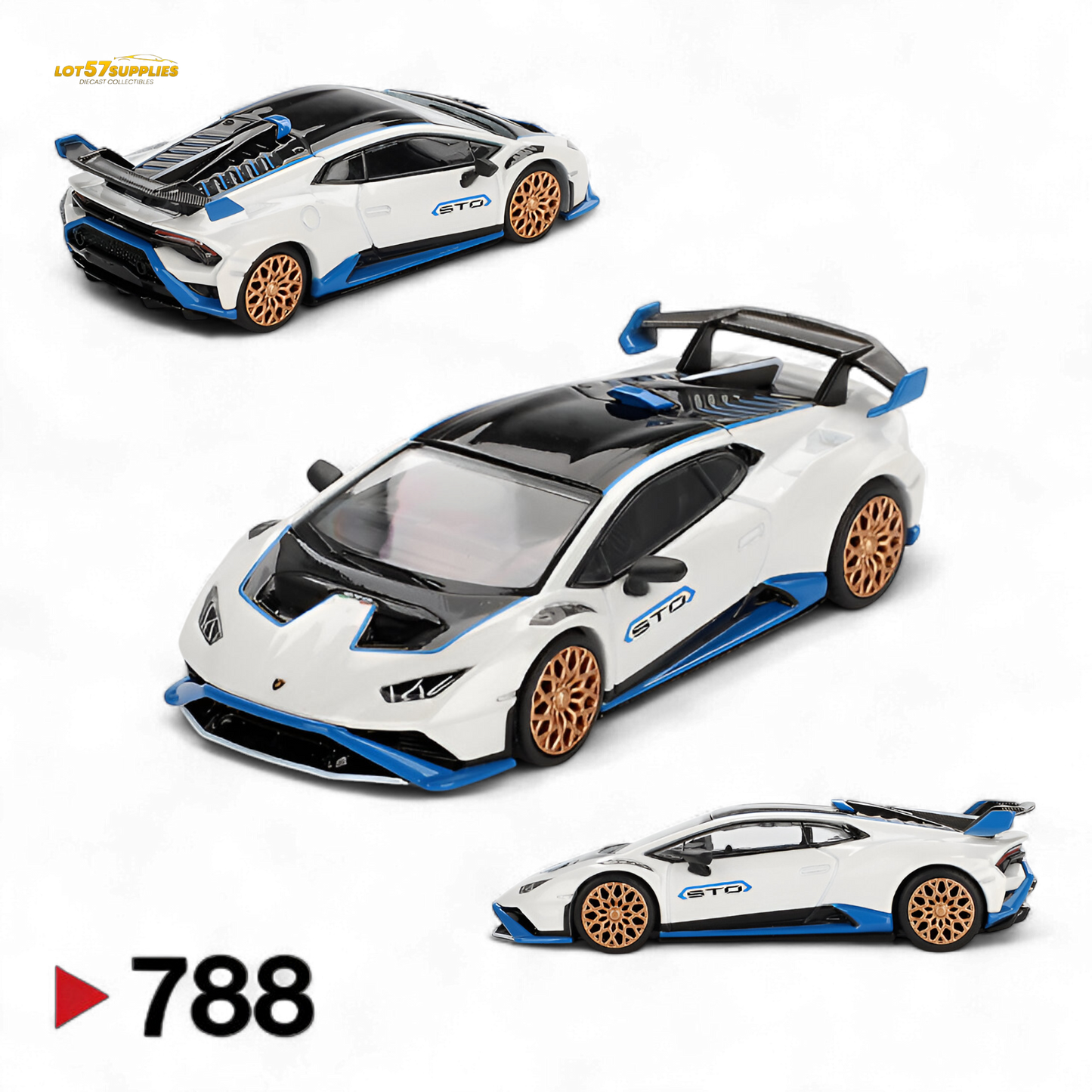 Mini-GT Lamborghini Huracán STO Bianco Asopo 1:64
