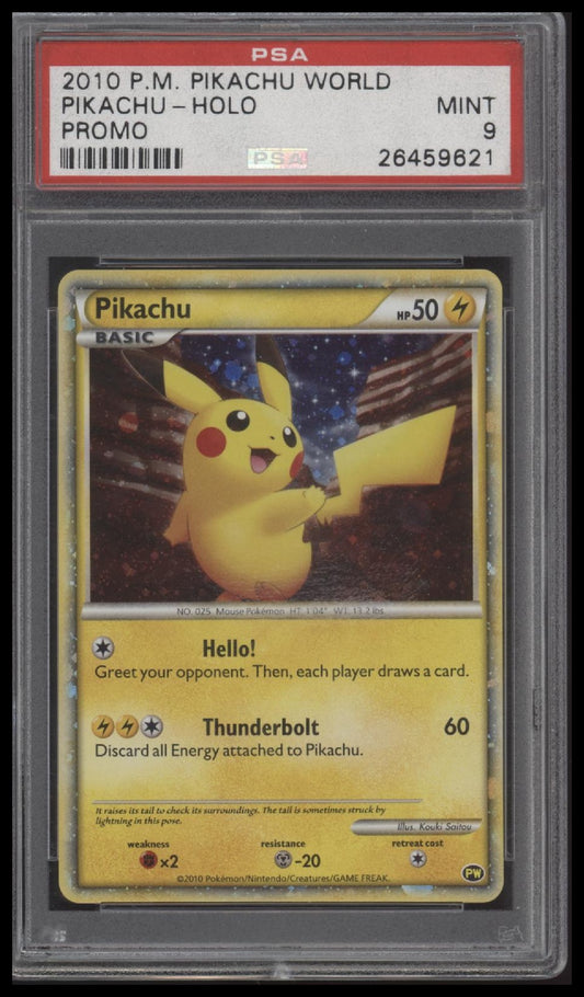 2010 Pokemon World Collection Promo Pikachu-Holo 9 PSA #