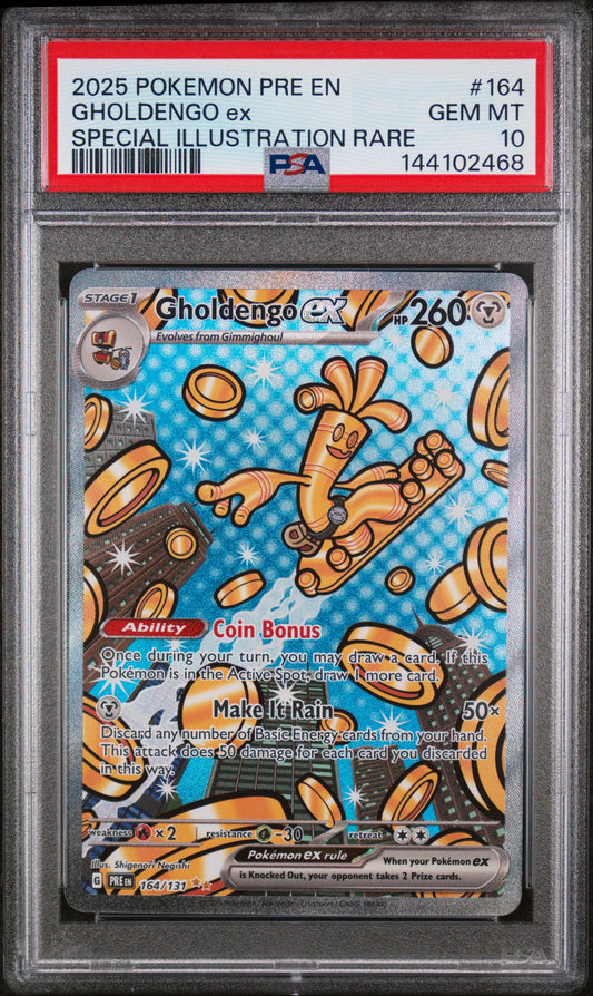 2025 Pokemon En-Prismatic Evolutions SIR Gholdengo Ex 10 PSA
