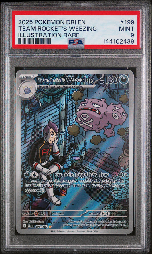 2025 Pokemon -Destined Rivals Illustration Rare Team Rocket'S Weezing 9 PSA #199
