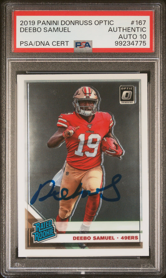 2019 Panini Donruss Optic Deebo Samuel PSA Authentic Auto 10 #167