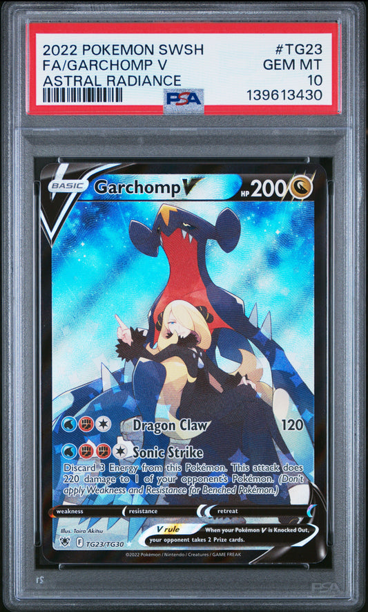 2022 Pokemon Sword & Shield Astral Radiance Fa/Garchomp V 10 PSA #TG23