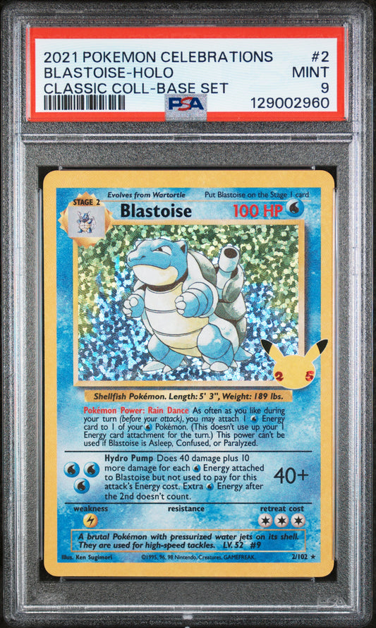 2021 Pokemon Celebrations Classic Collection Base Set Blastoise-Holo 9 PSA #2