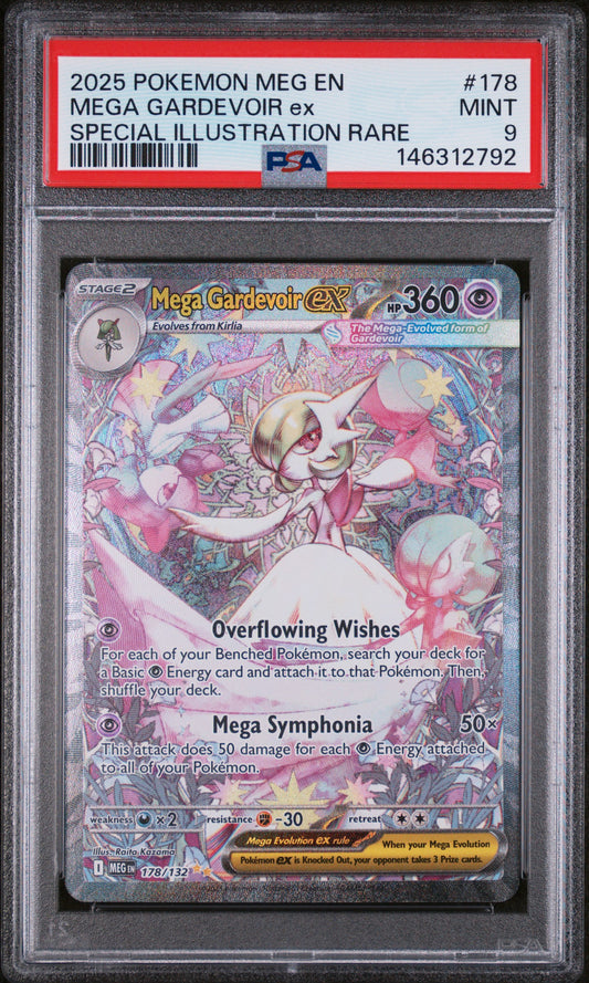 2025 Pokemon Meg En Special Illustration Rare Mega Gardevoir Ex 9 PSA #178