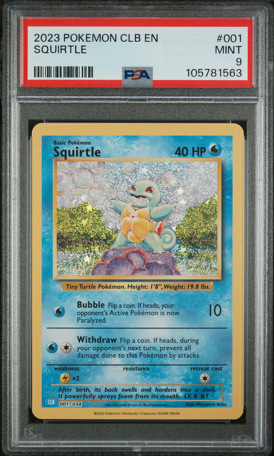 2023 Pokemon CLB EN Squirtle 9 PSA #001