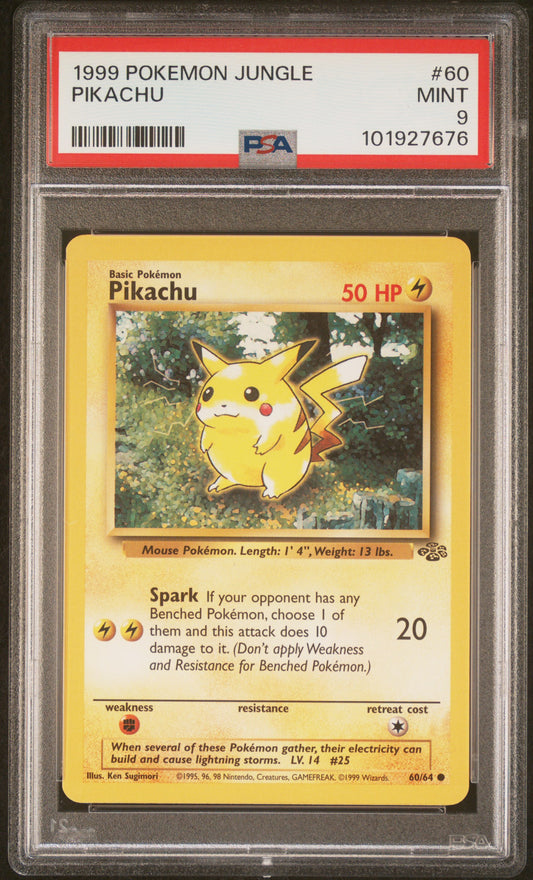 1999 Pokemon Jungle Pikachu 9 PSA #60