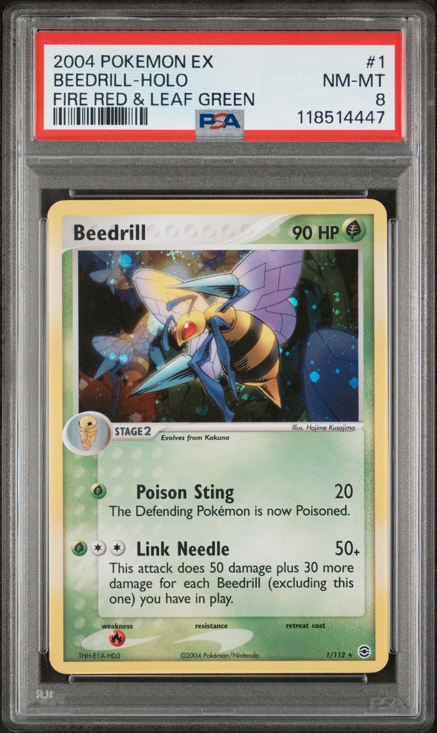 2004 Pokemon Ex Fire Red & Leaf Green Beedrill-Holo 8 PSA #1