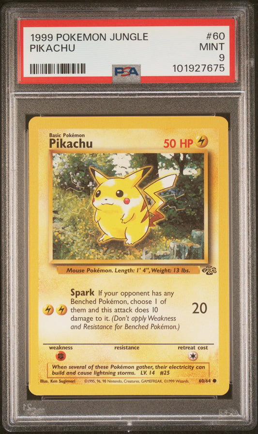 1999 Pokemon Jungle Pikachu 9 PSA #60