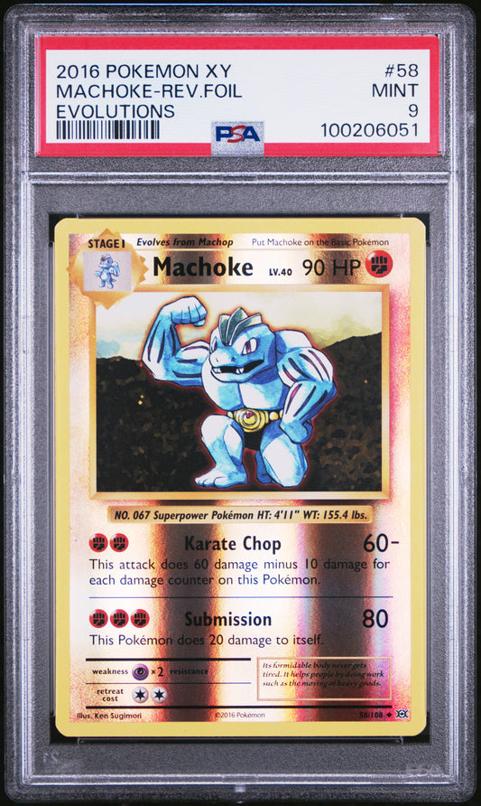 2016 Pokemon Xy Evolutions Evolutions Machoke-Rev.Foil 9 PSA #58