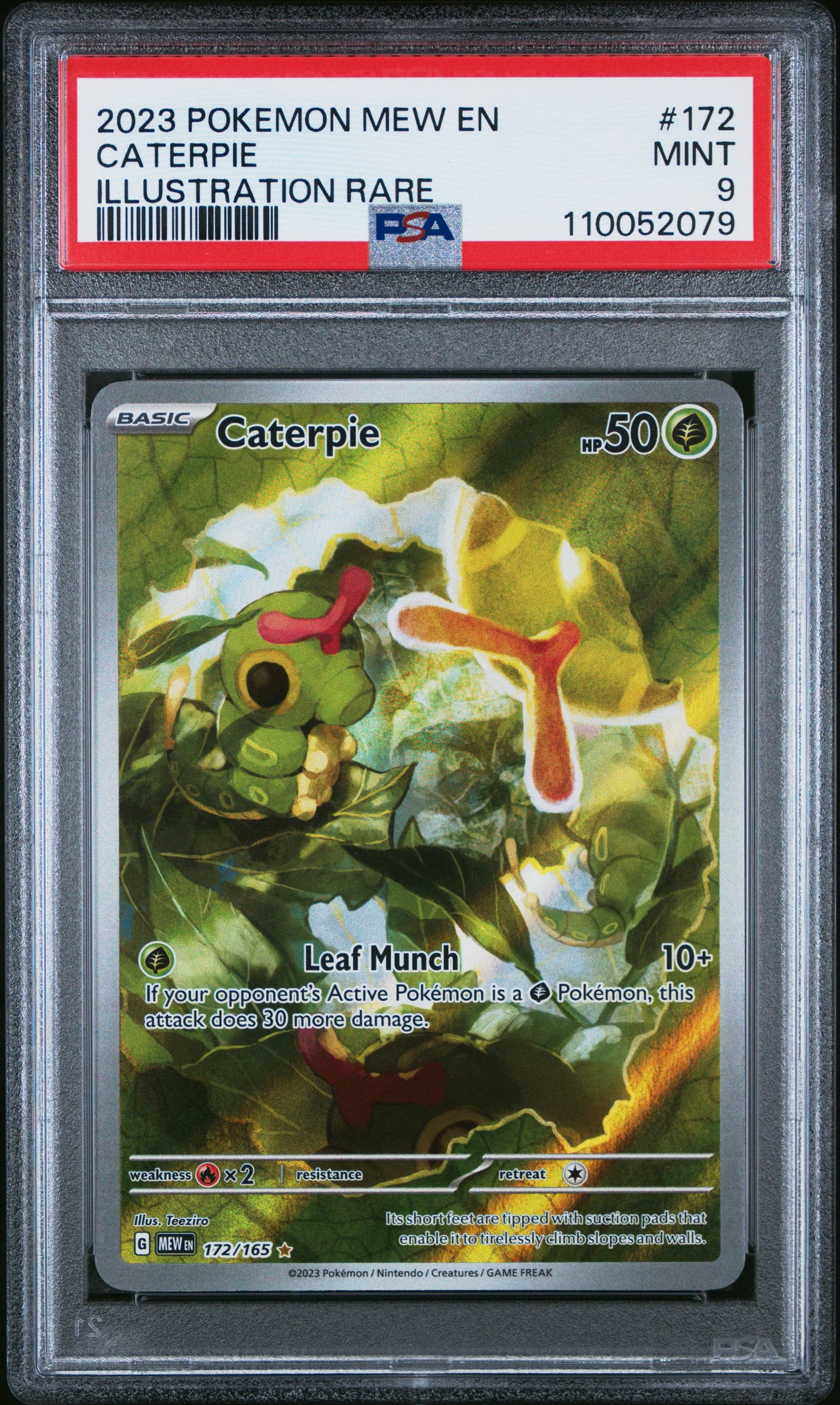 2023 Pokemon Mew En-151 Illustration Rare Caterpie 9 PSA #172