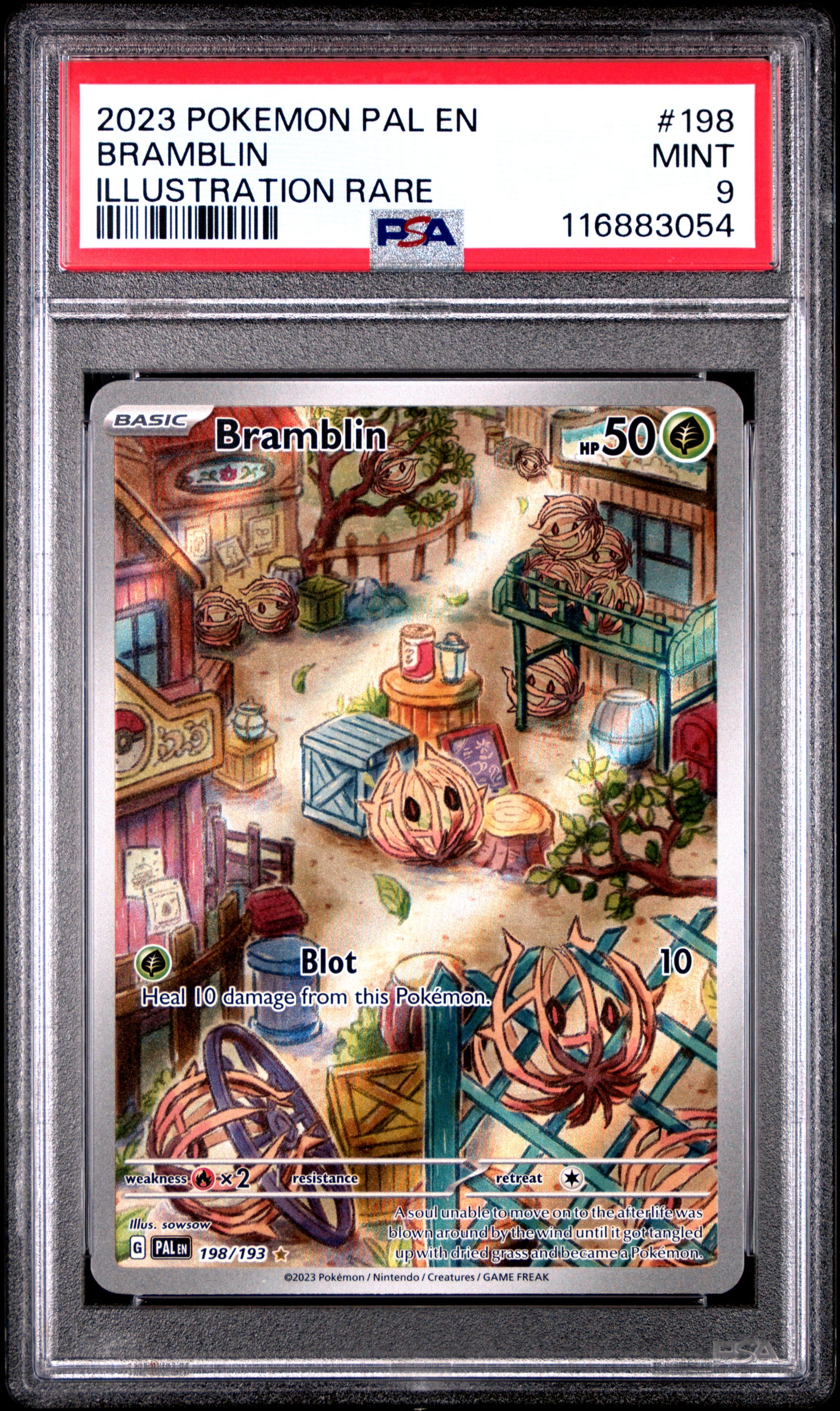 2023 Pokemon Pal En-Paldea Evolved Illustration Rare Bramblin 9 PSA #198
