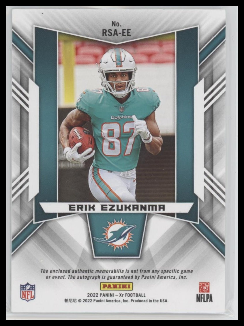 2022 Panini XR Rookie Swatch Auto Glove Platinum #/5 Erik Ezukanma #RSA-EE