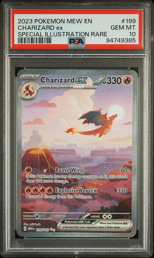 2023 Pokemon Mew 151 Special Illustration Rare Charizard Ex 10 PSA #199