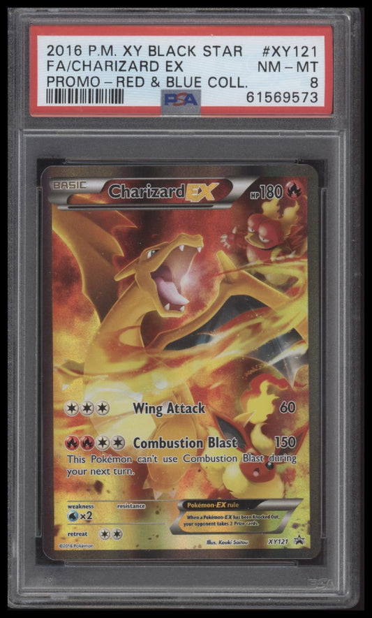 2016 Pokemon Xy Black Star Promo-Red & Blue Coll. Fa/Charizard Ex 8 PSA #XY121