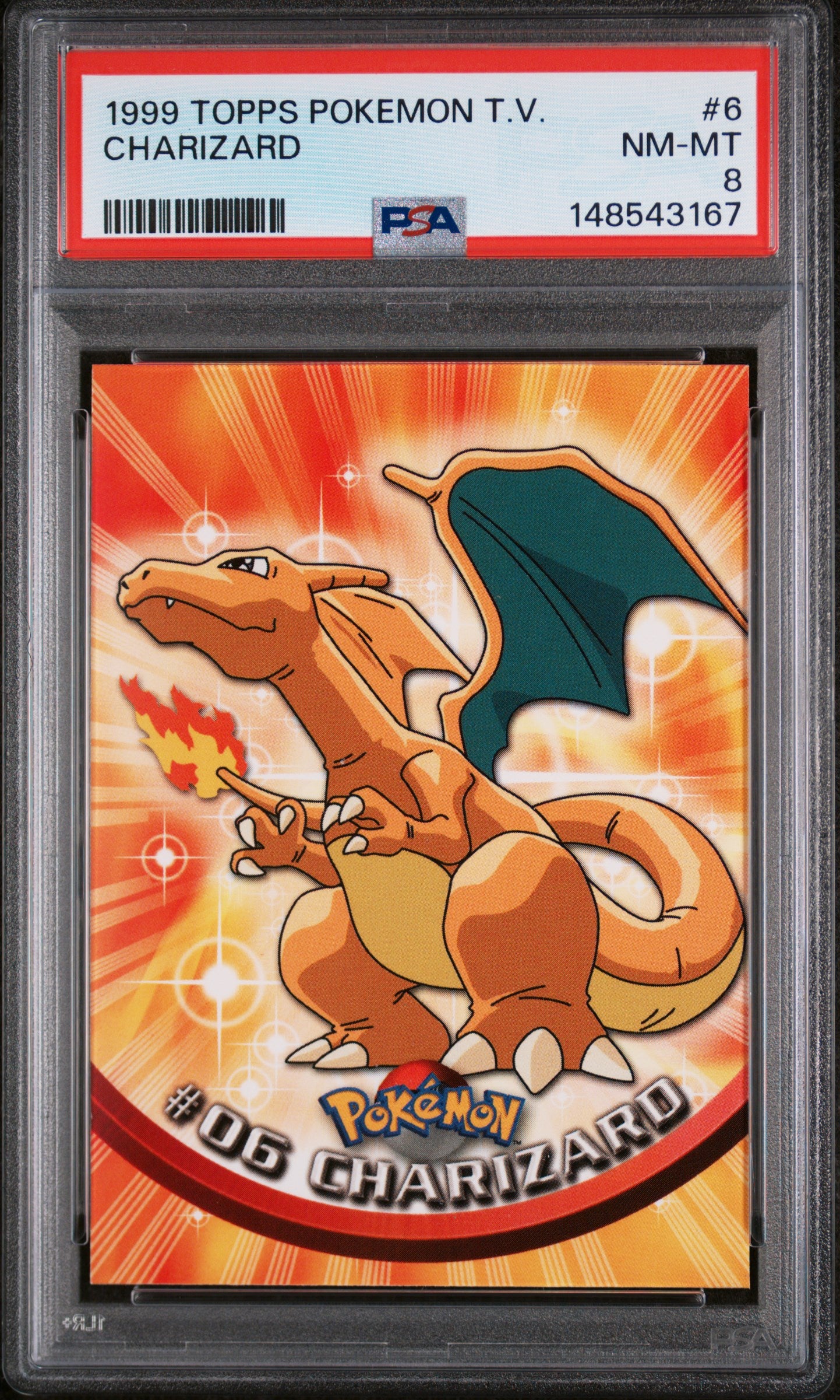 1999 Topps Pokemon Tv Charizard 8 PSA #6
